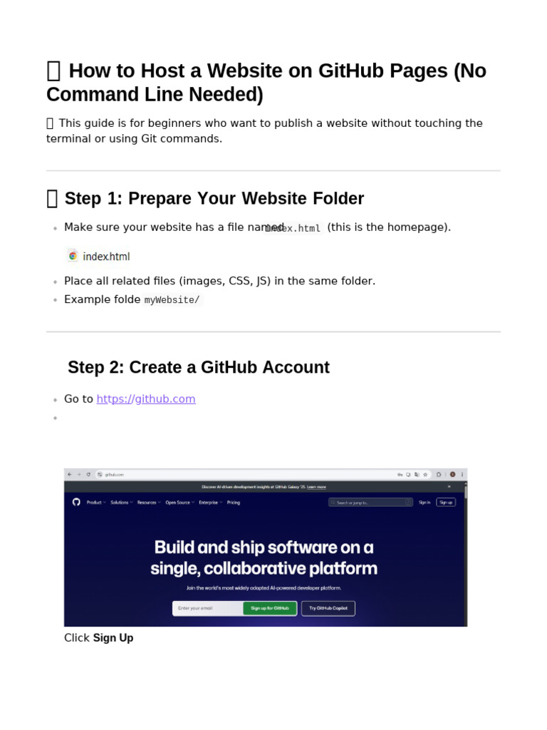 Create a GitHub Pages Homepage | PDF