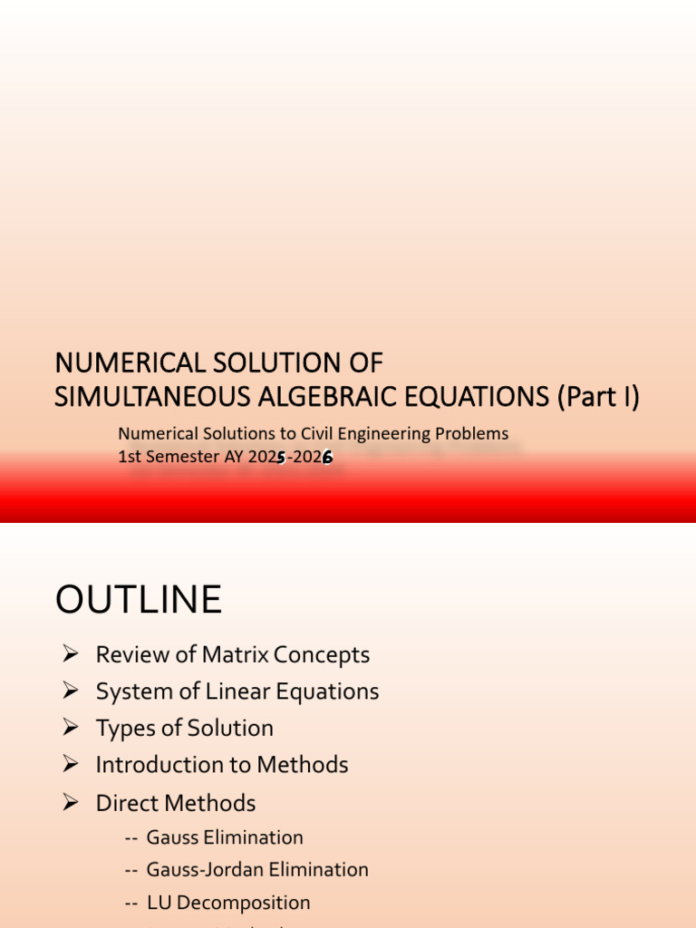Numerical Solutions for Algebraic Equations | PDF | Matrix (Mathematics ...