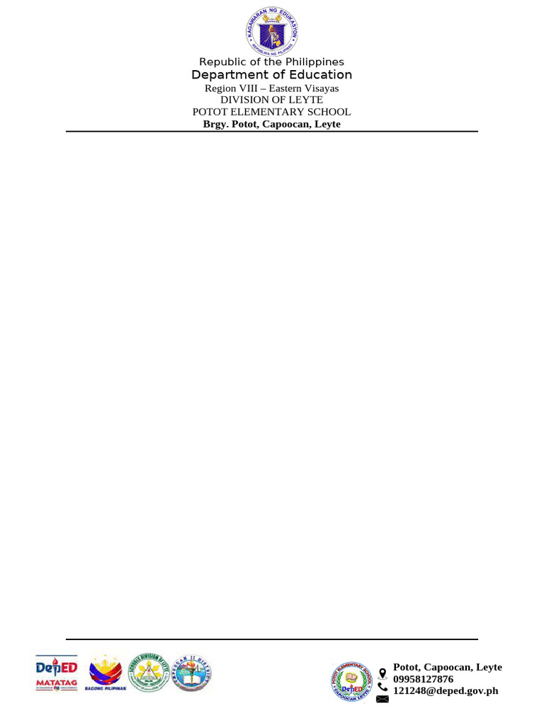 Potot Elementary School Contact Info | PDF