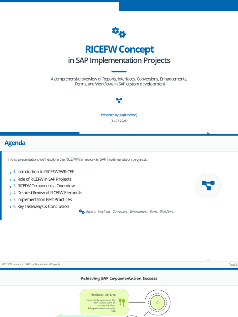 RICEFW Framework in SAP Projects | PDF | Business Process | Customer ...