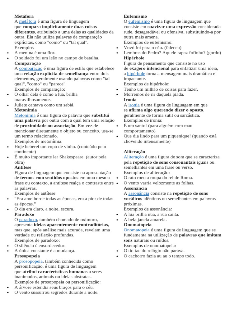 Figuras de Linguagem | PDF | Metáfora