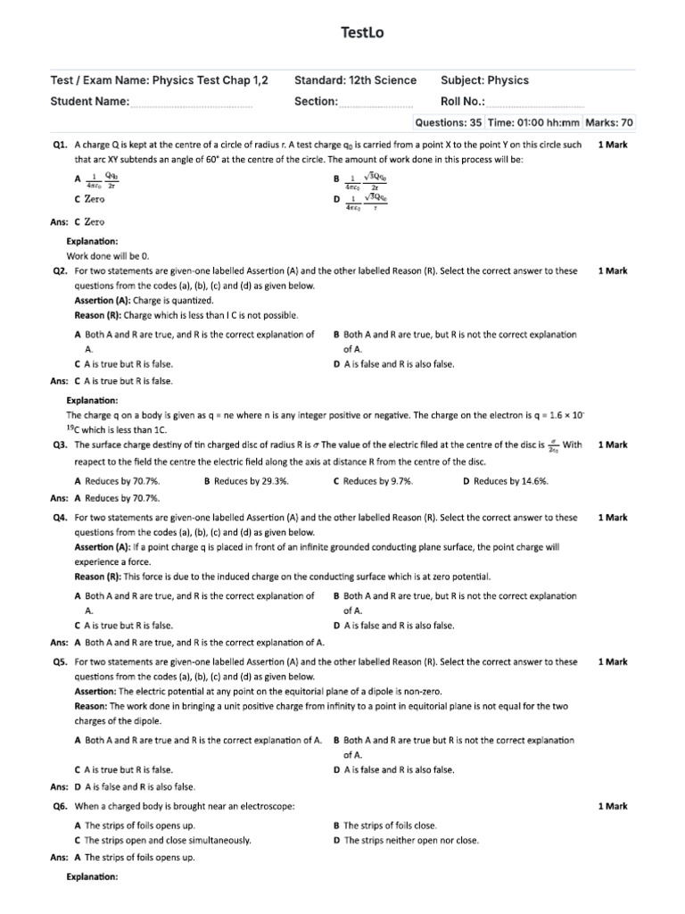 Solution Chap 1,2 Phy | PDF