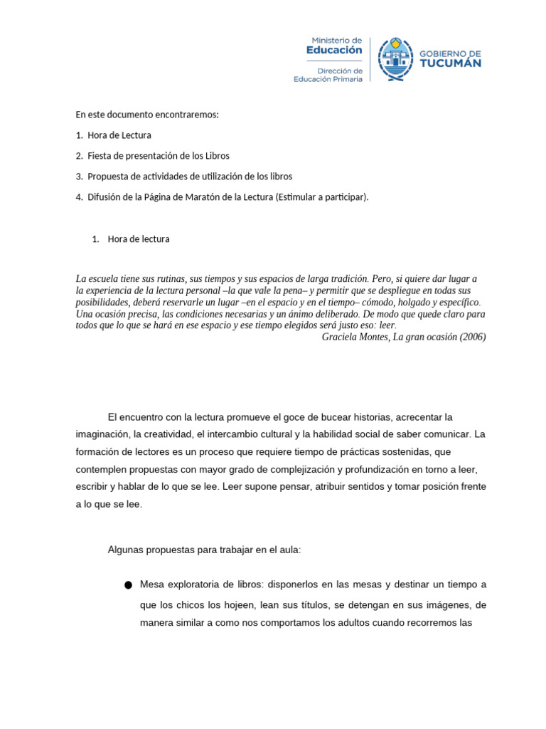 Propuestas para Fomentar la Lectura | PDF | Escuelas | Cuentos