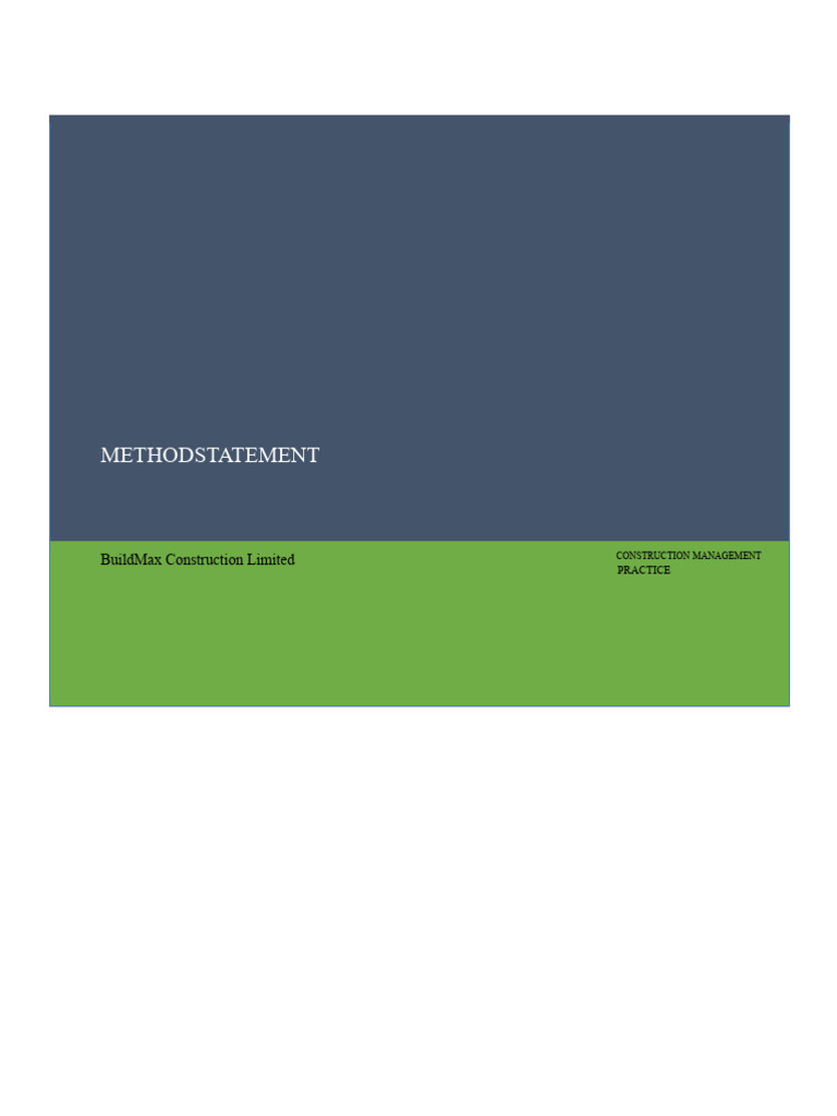 BuildMax Construction Method Statement | PDF | Concrete | Mortar (Masonry)