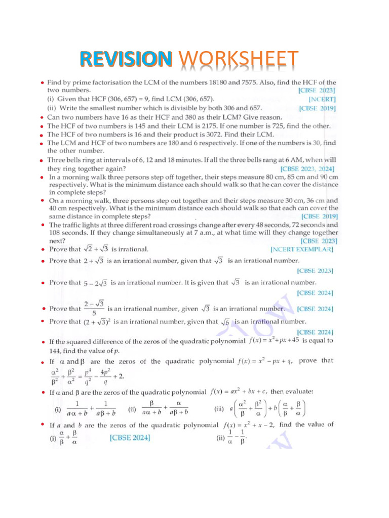 Worksheet Maths | PDF