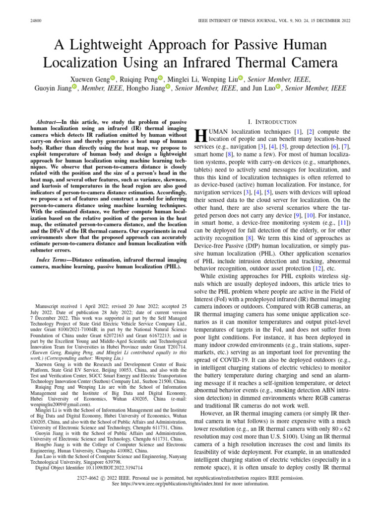 A Lightweight Approach for Passive Human Localization Using an Infrared ...