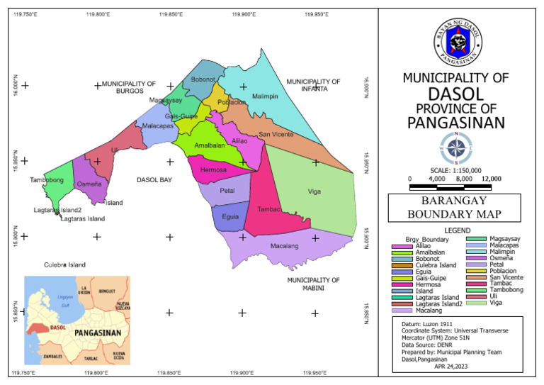 Dasol Barangay Boundary Map 2023 | PDF