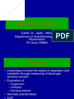 Blood Gas Analysis: Zulkifli. DR., Span., Mkes Department of Anesthesiology and Reanimation FK Unsri/ RSMH