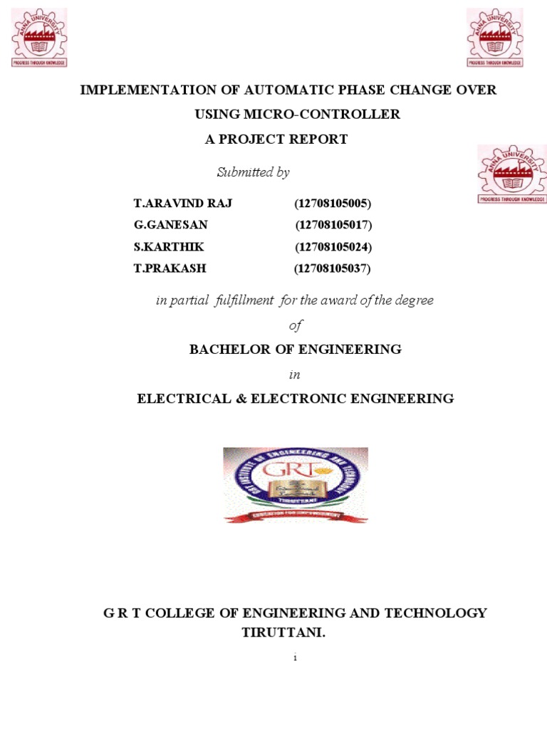 Implementation of Automatic Phase Change Over Using Micro-Controller A ...