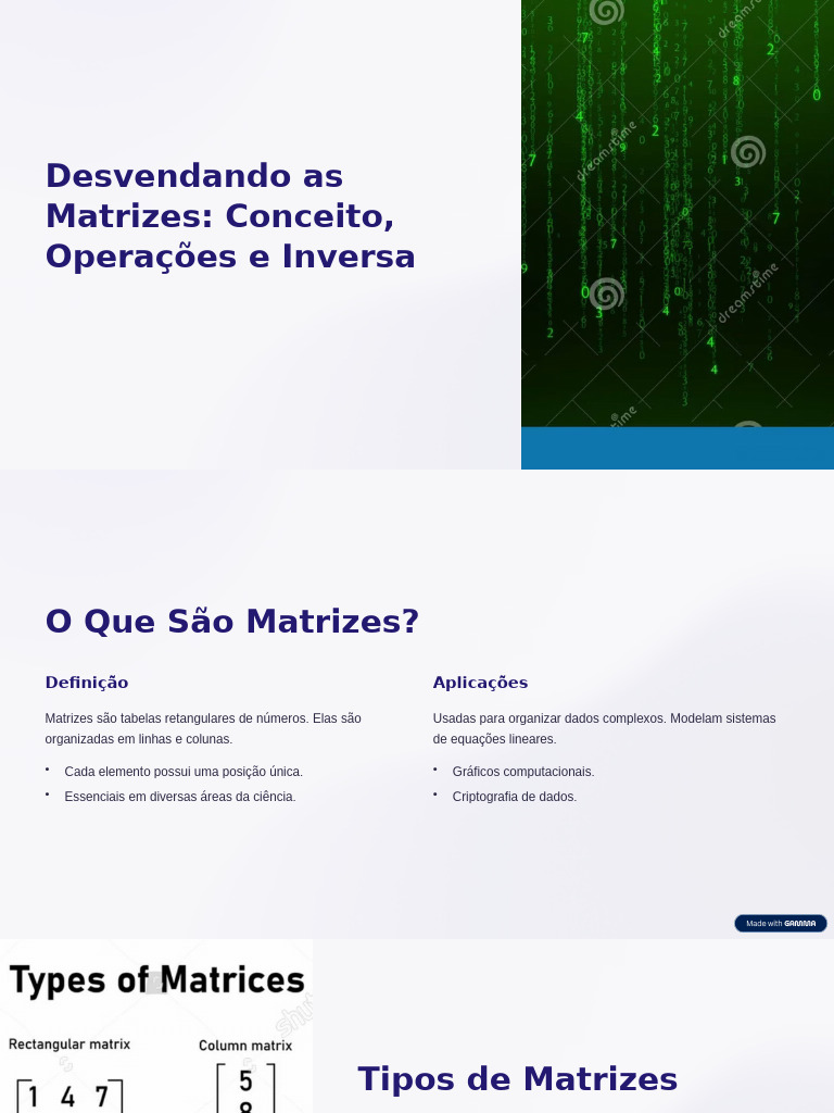 Matrizes: Conceitos e Operações Essenciais | PDF | Matriz (Matemática ...