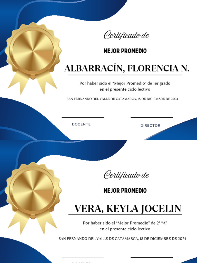 Certificado Mejor Promedio | PDF