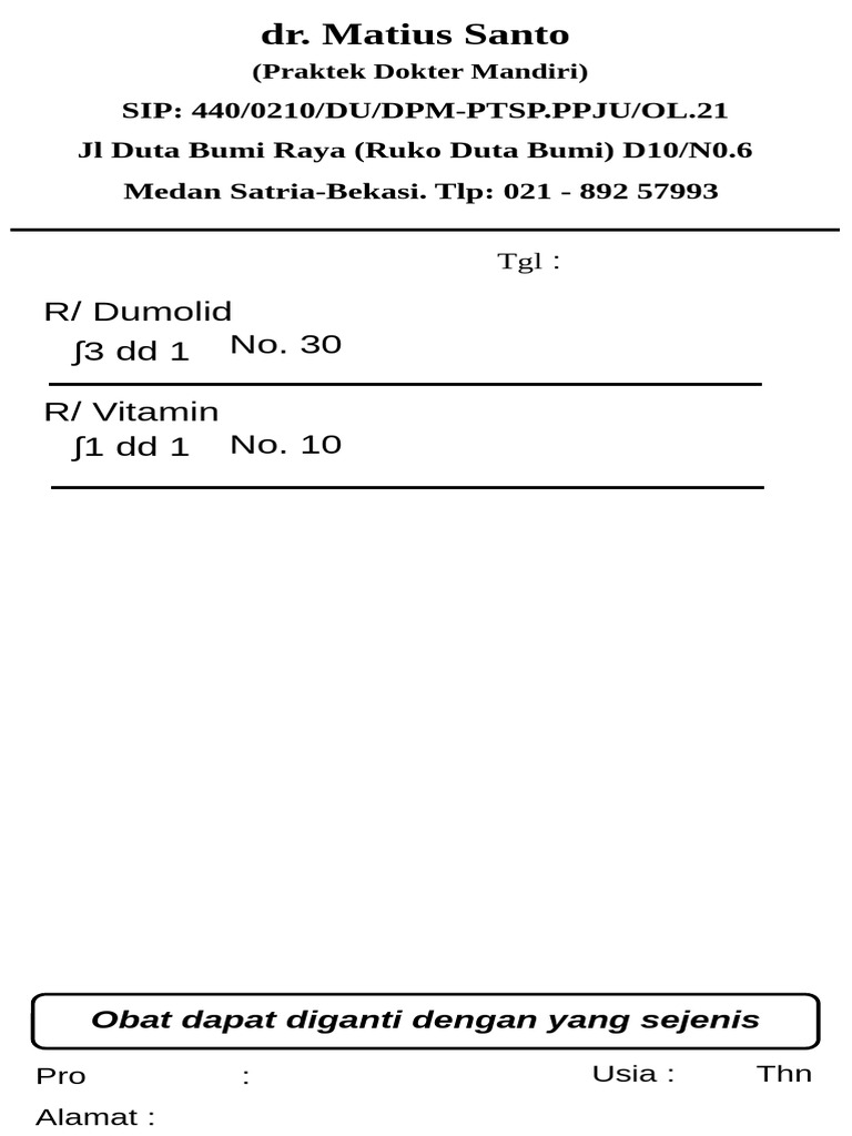 Draft Resep Dokter | PDF