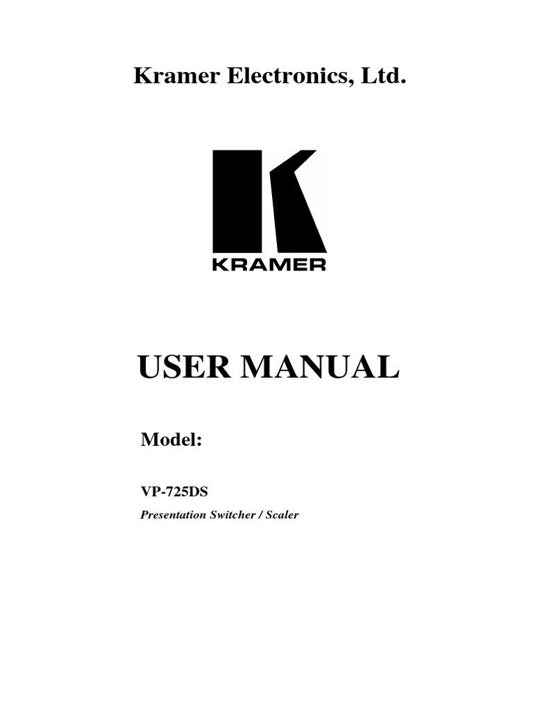 Kramer vp-725ds | PDF | Rgb Color Model | Video