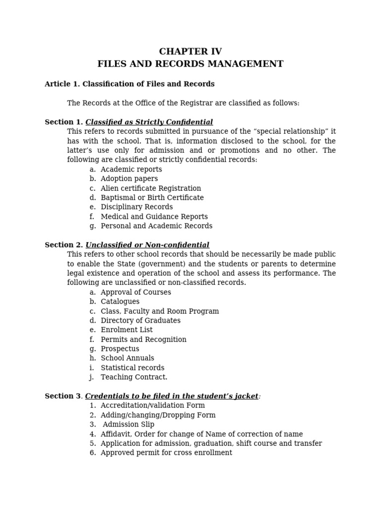 File Classification in Records Management | PDF