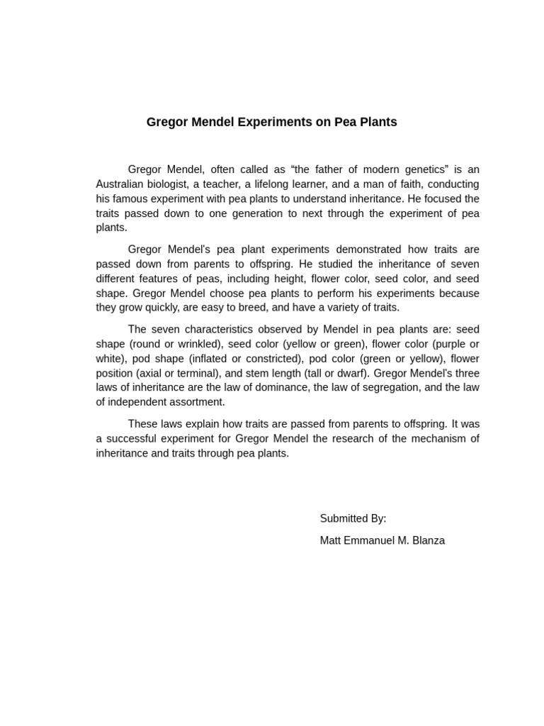 Gregor Mendel | PDF