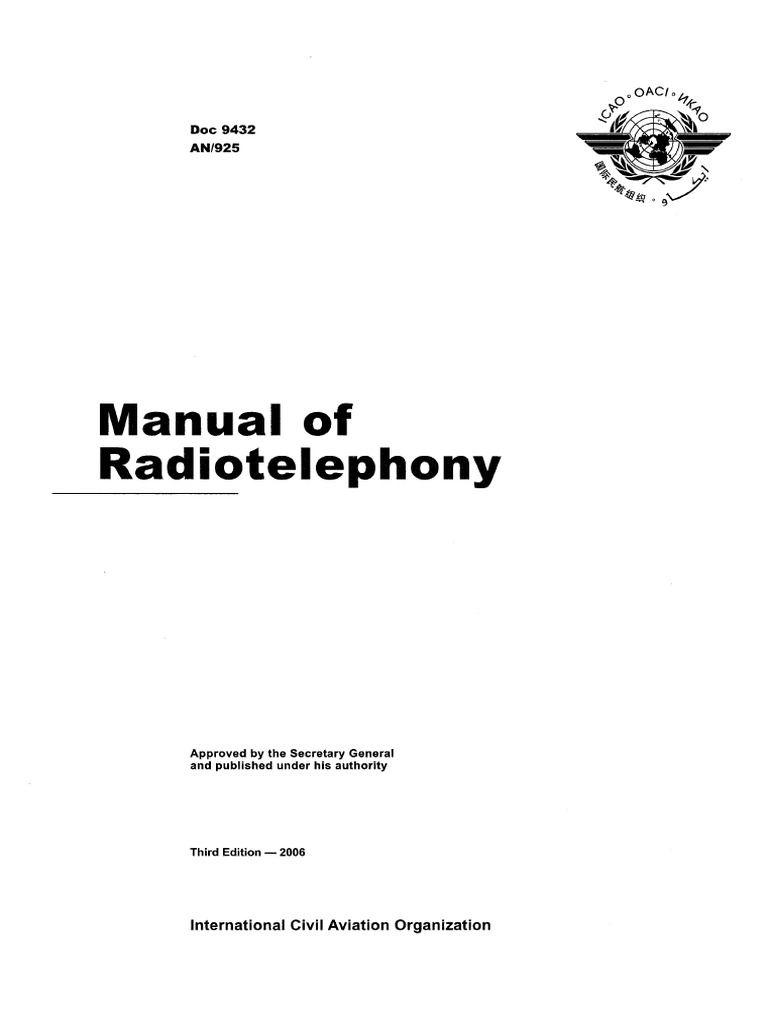 ICAO Doc 9432: Radiotelephony Manual | PDF | Instrument Flight Rules ...