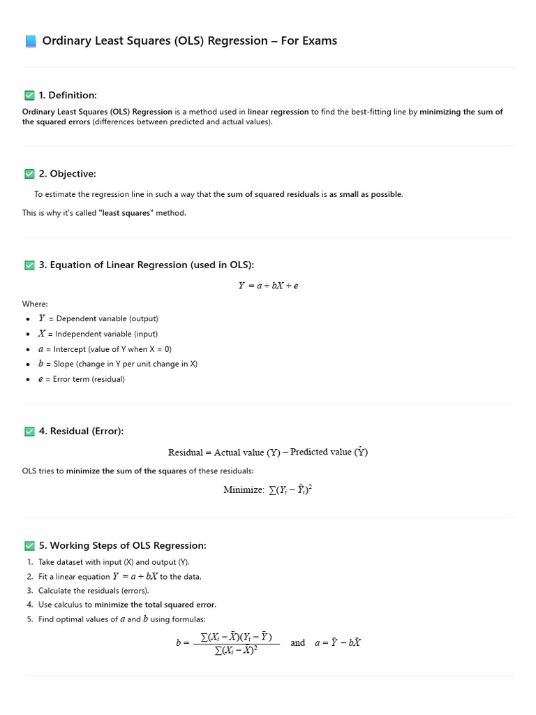 OLS Regression: Pros and Cons | PDF | Errors And Residuals | Ordinary ...