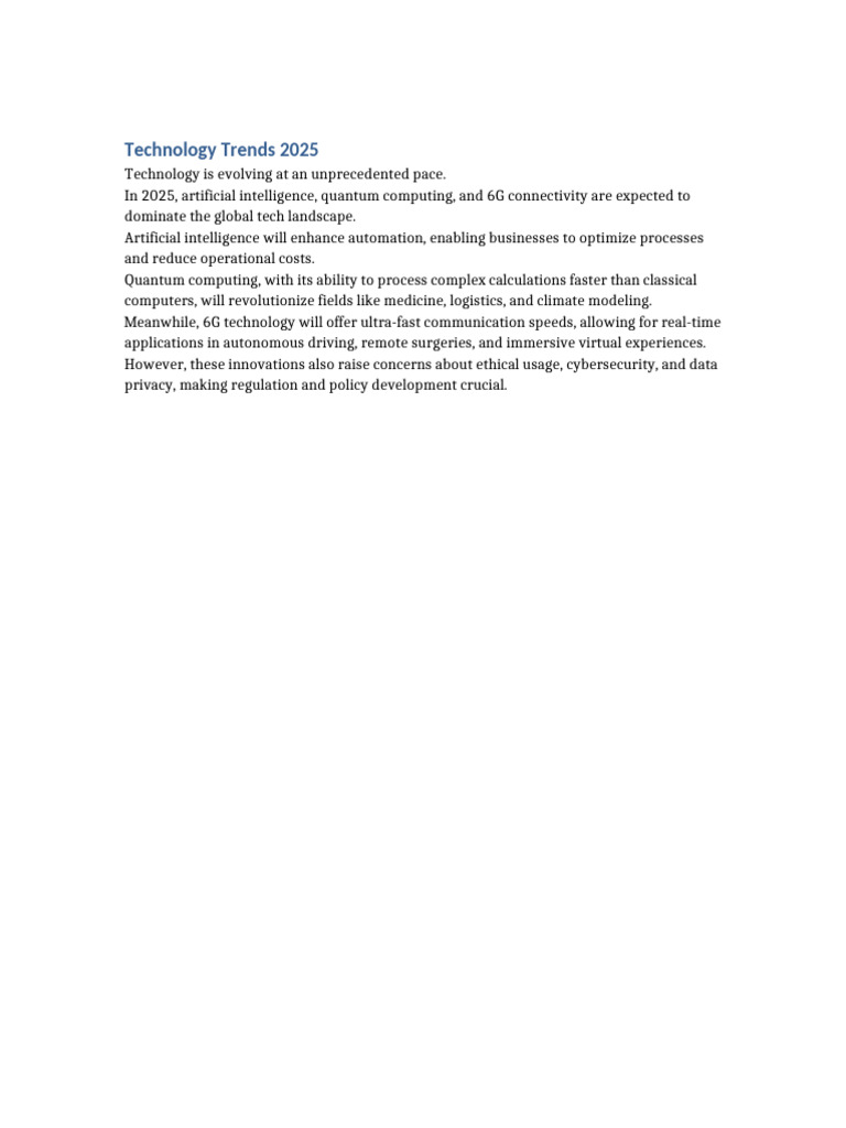 Key Tech Trends for 2025 | PDF