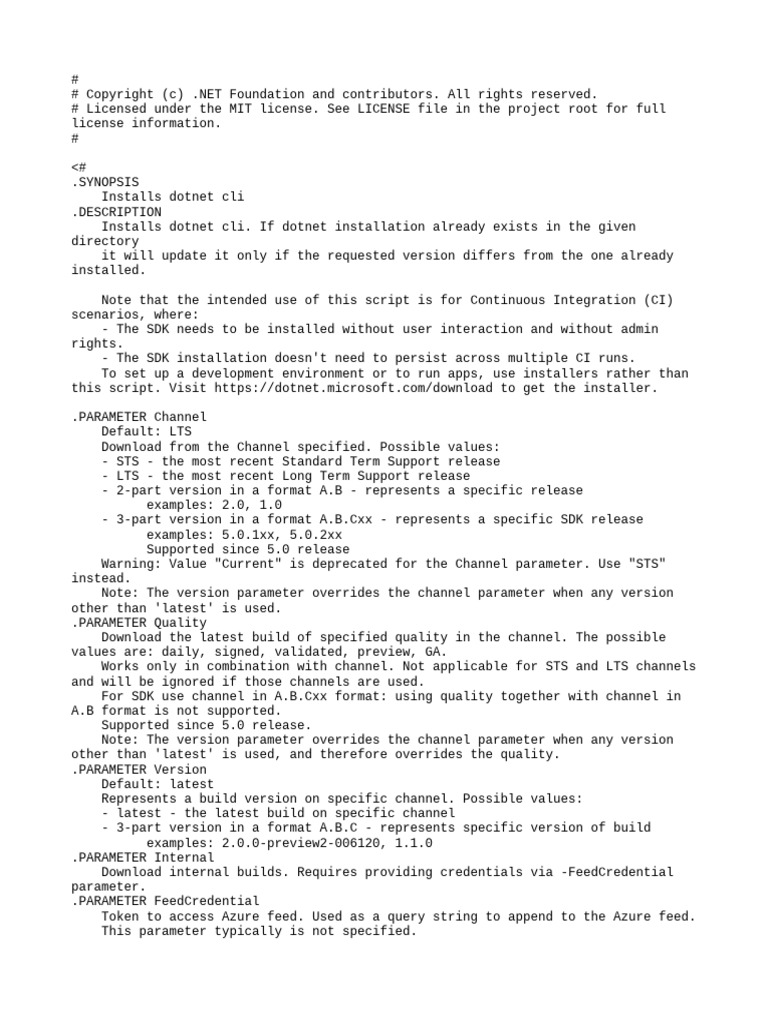 Install .NET CLI via dotnet-install Script | PDF | Zip (File Format ...
