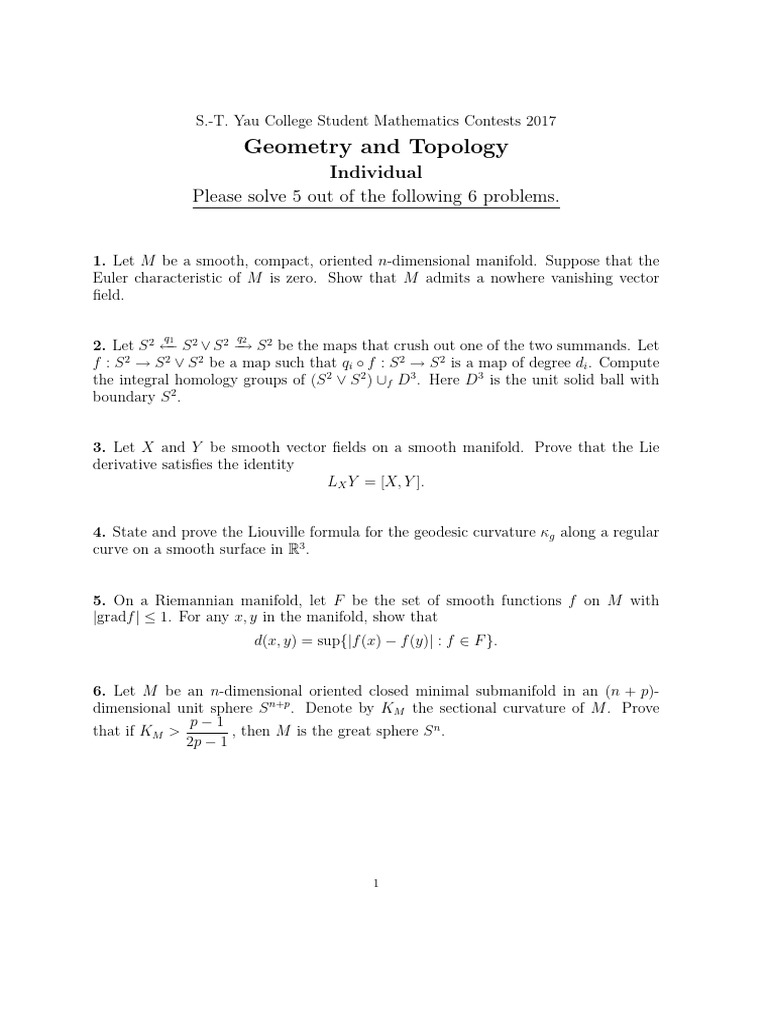 2017 Student Math Contest Problems | PDF