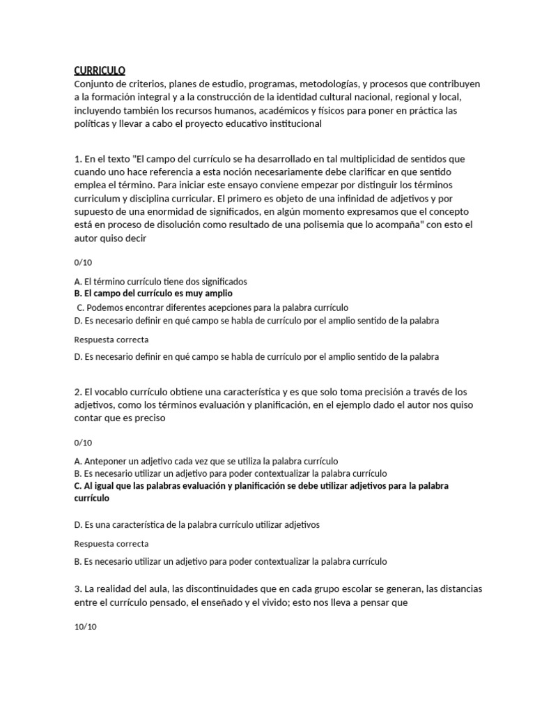Importancia del Currículo en Educación | PDF | Plan de estudios ...