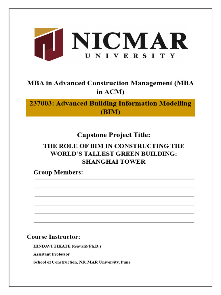 BIM_Capstone Project Report | PDF | Building Information Modeling ...