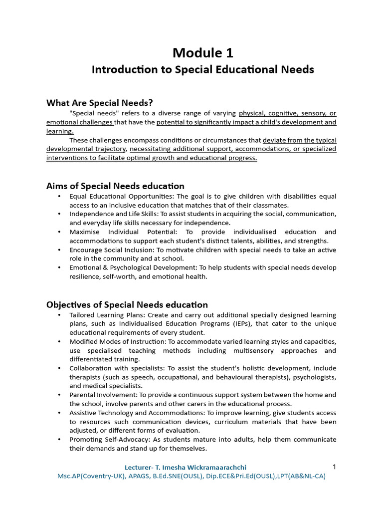 Understanding Special Educational Needs | PDF | Special Education ...