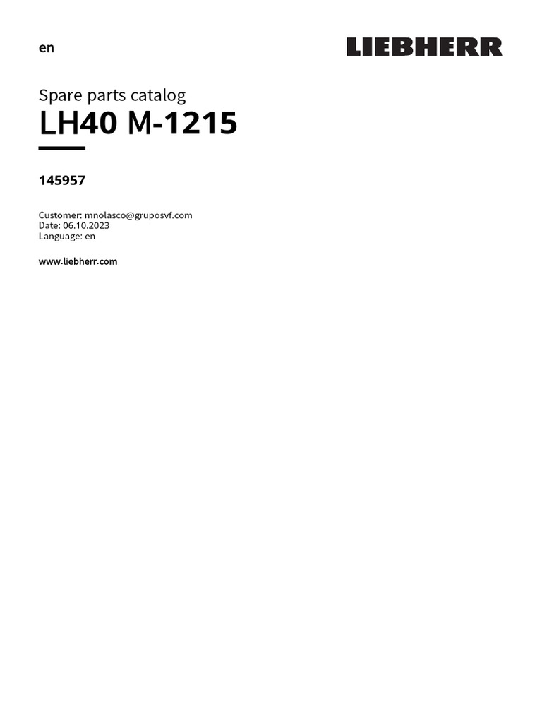 LH40 M-1215 Spare Parts Catalog | PDF | Axle | Valve