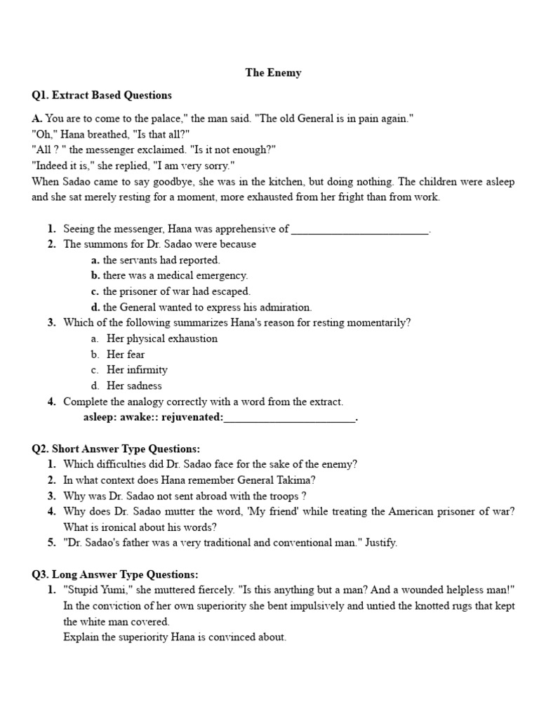 Extract-Based Questions on 
