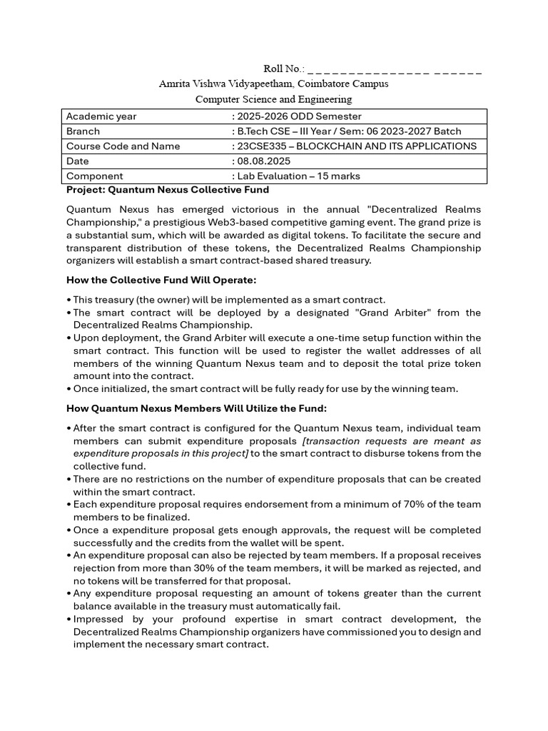 Quantum Nexus Smart Contract Overview | PDF | Computing | Computer ...