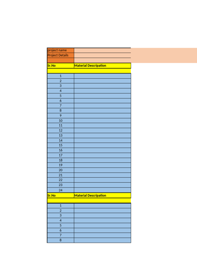 Project Material Specifications | PDF