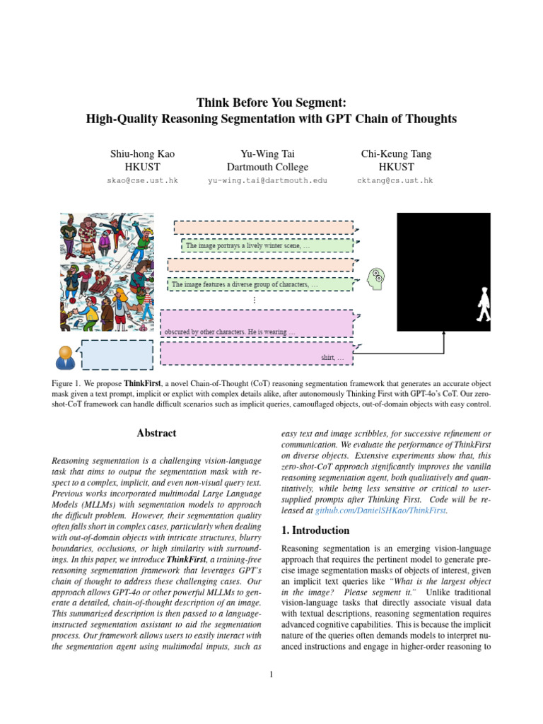 ThinkFirst: Advanced Reasoning Segmentation | PDF | Image Segmentation ...