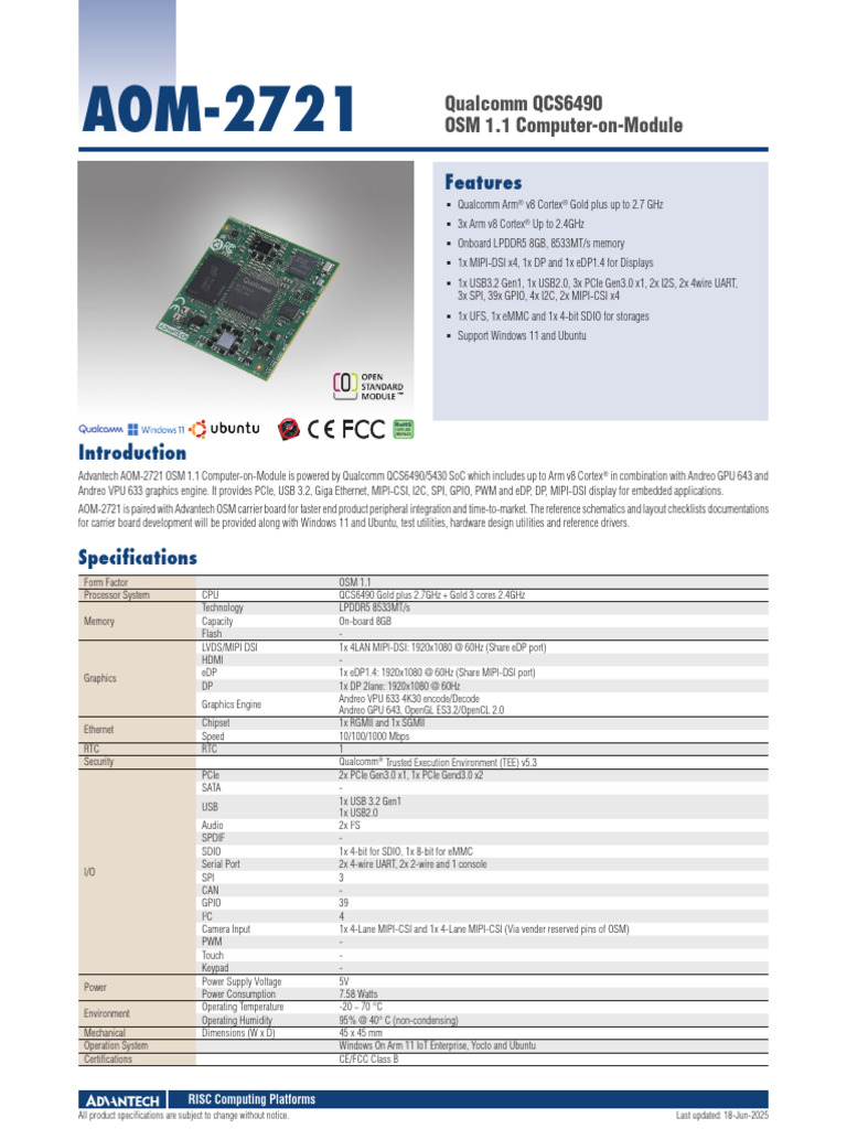 Aom-2721 DS (061825) 20250618154623 | PDF | Graphics Processing Unit | Usb