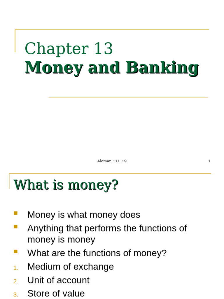 Understanding Money and Banking Functions | PDF