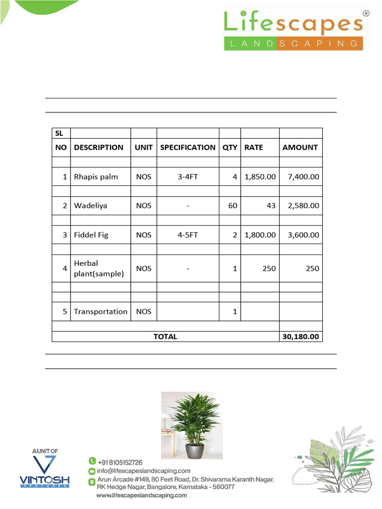 Landscape Development Quotation 2024 | PDF