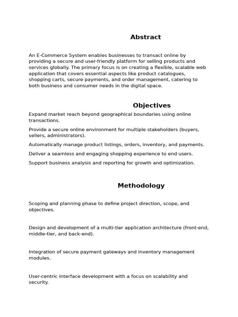E-Commerce System Development Guide | PDF