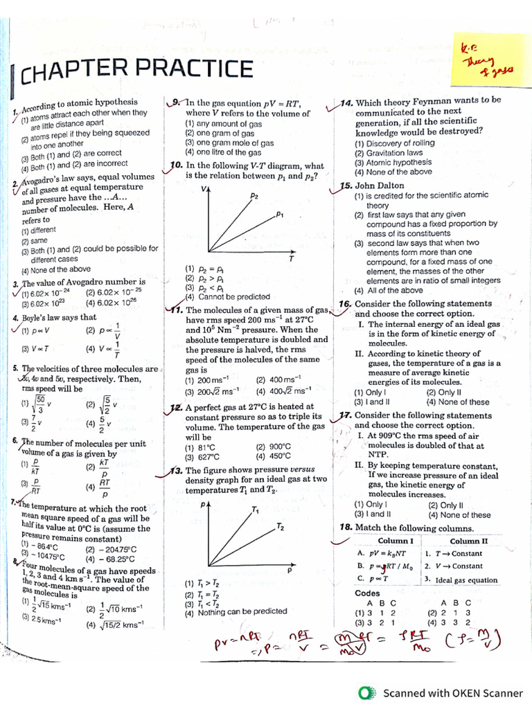 Gaseous State (Kinetic Theory of Gas) | PDF