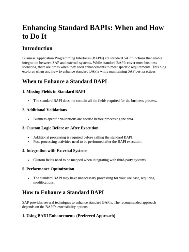 Enhancing BAPIs for Quality Notifications | PDF | Software | Systems ...