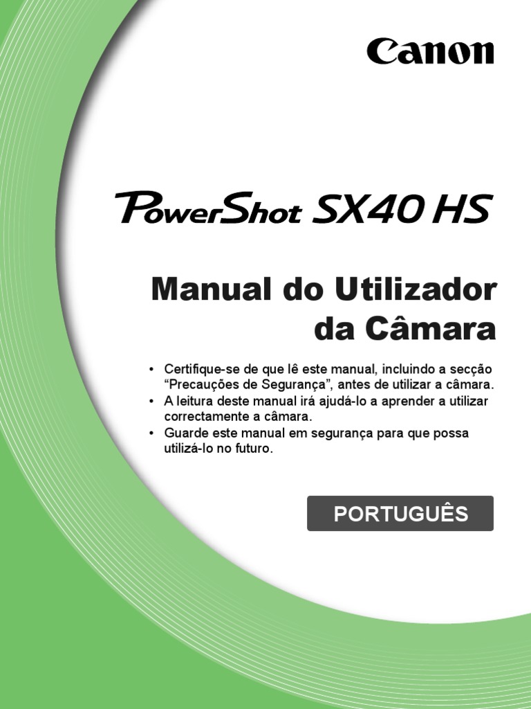PowerShot SX40 HS Camera User Guide PT v1.0 | PDF | Memória de acesso ...