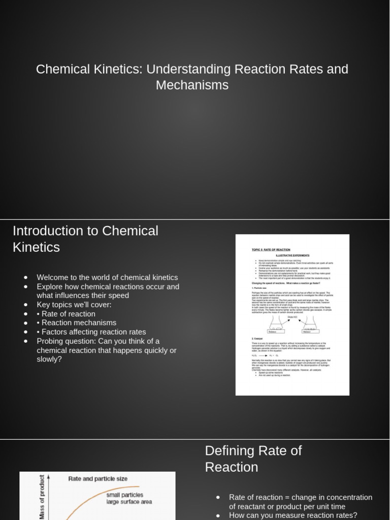 Chemical Kinetics: Rates and Mechanisms | PDF | Reaction Rate ...