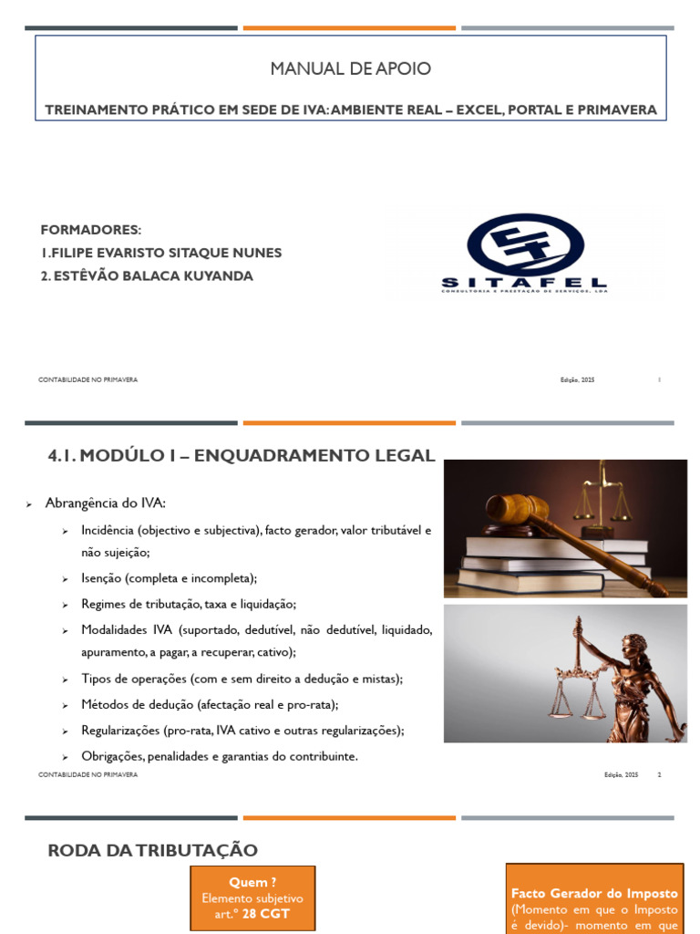 Treinamento Prático de IVA e Contabilidade | PDF | Imposto sobre Valor ...