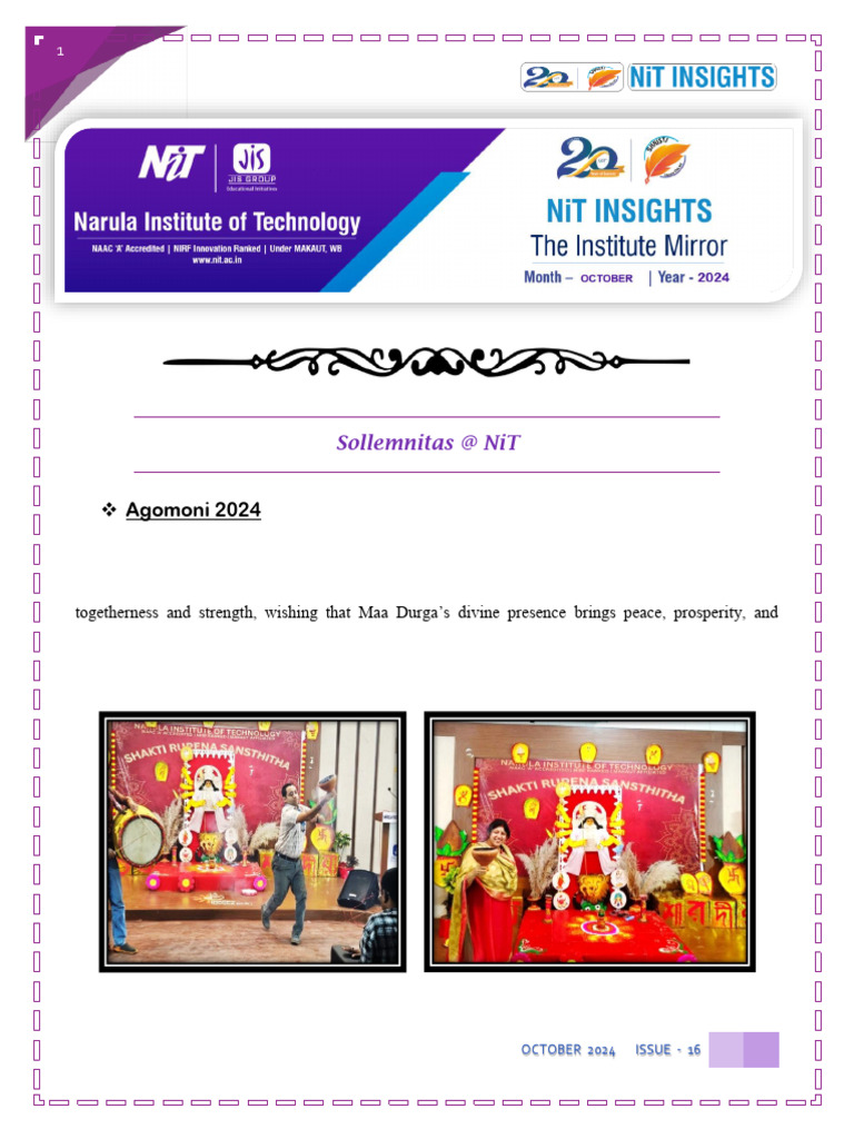 NIT October 2024 Events and Celebrations | PDF