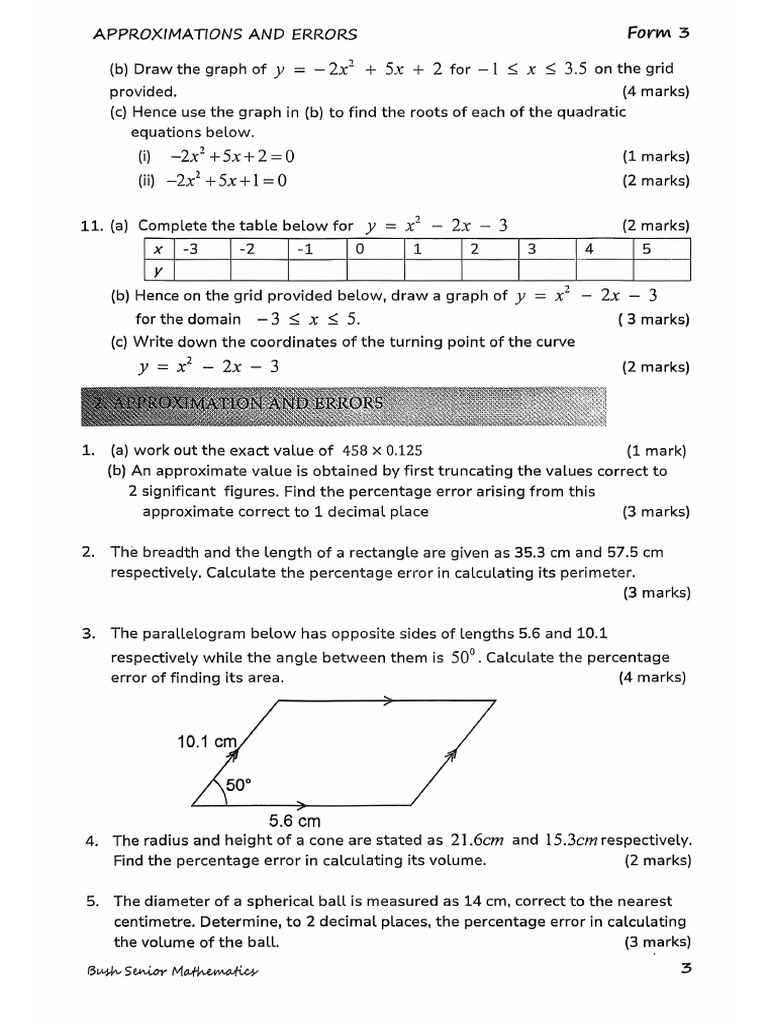 Approximation and Errors. Question and Answers | PDF