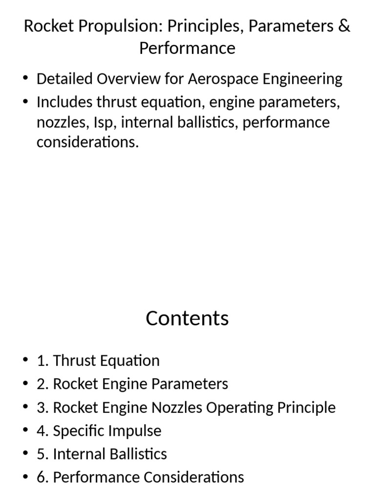 Rocket Propulsion Principles & Performance | PDF | Rocket Engine | Rocket