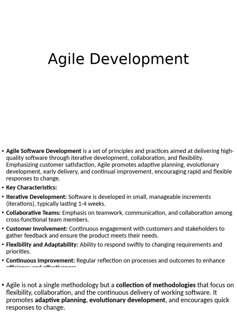 Agile Development: Key Principles and Benefits | PDF | Scrum (Software ...