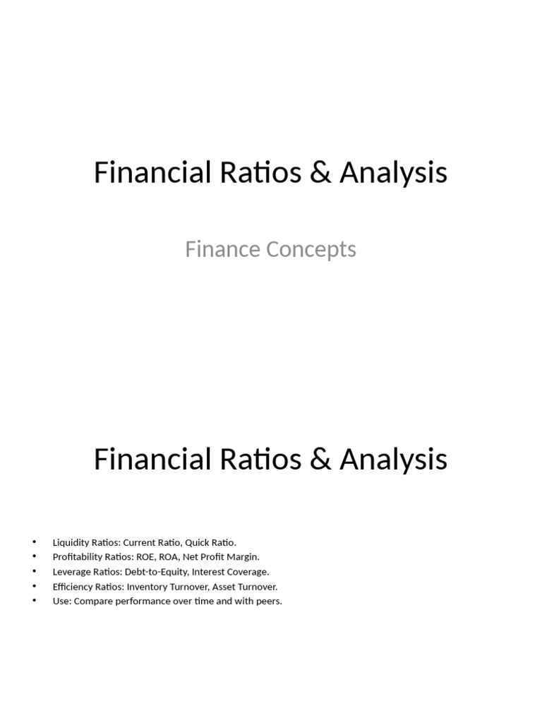 Financial Ratios & Analysis | PDF