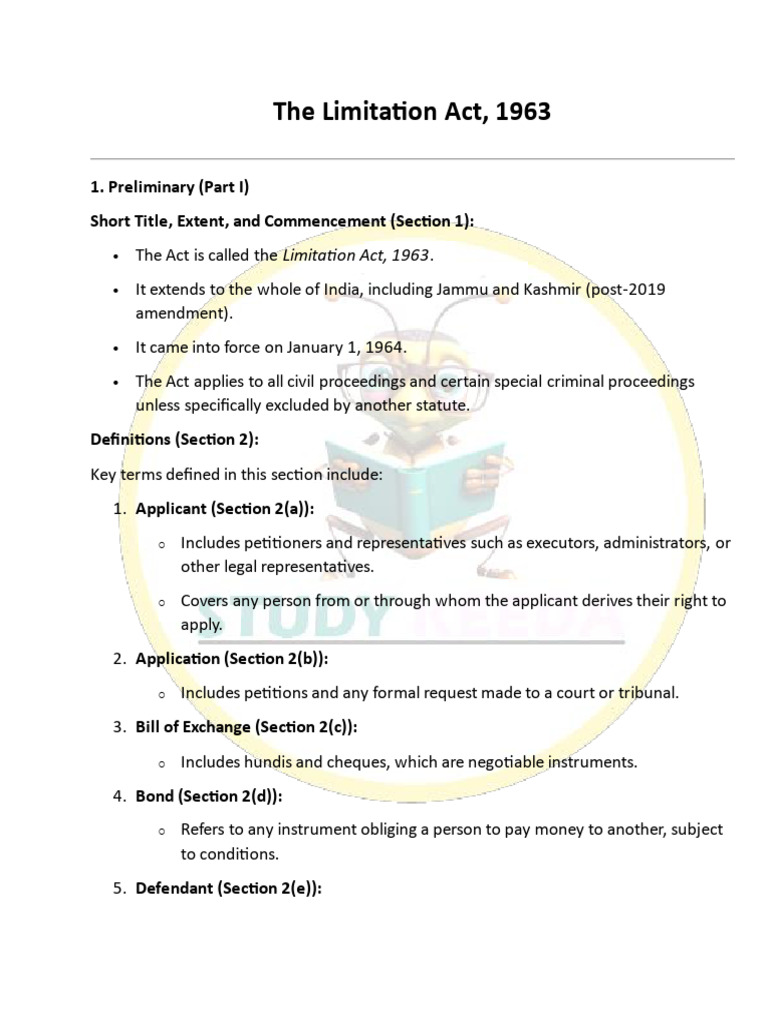 Limitation Act Overview 1963 | PDF | Statute Of Limitations | Lawsuit