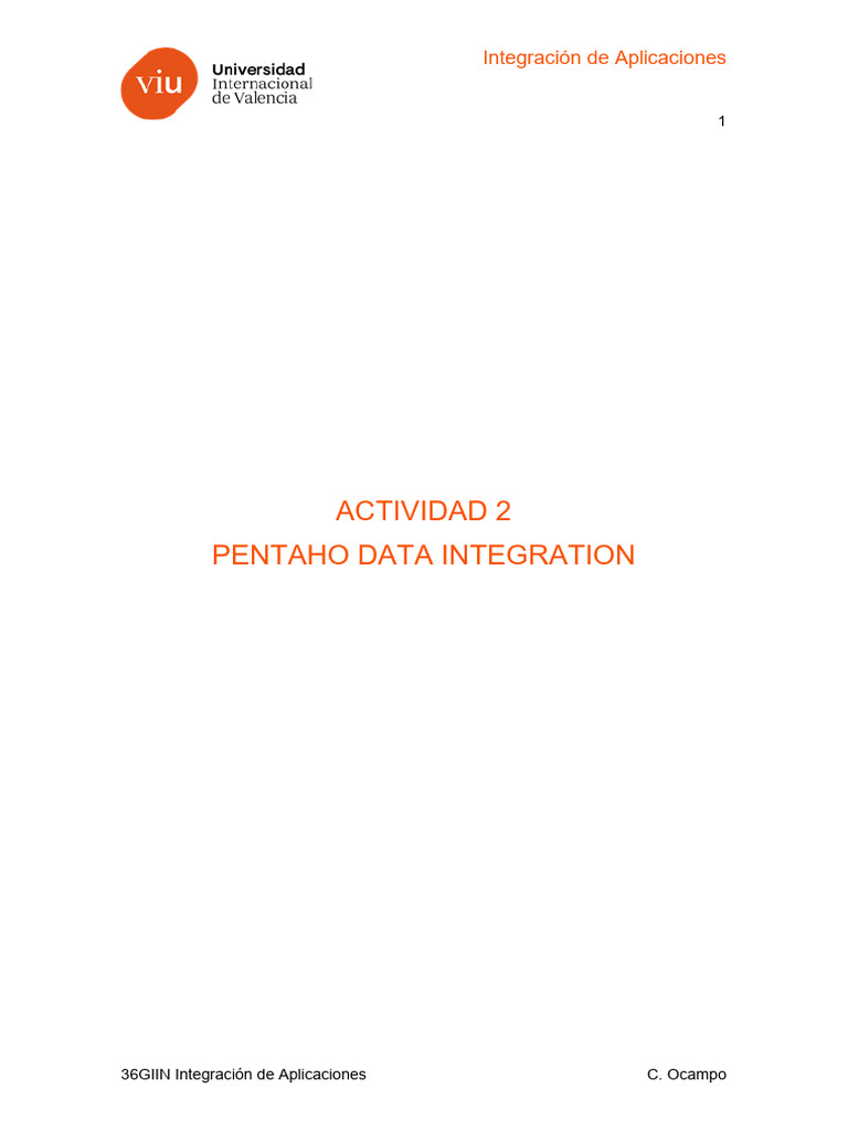 Actividad 2 - Pentaho Data Integration | PDF | Archivo de computadora | SQL