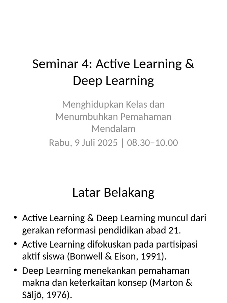 Seminar Active & Deep Learning 2025 | PDF