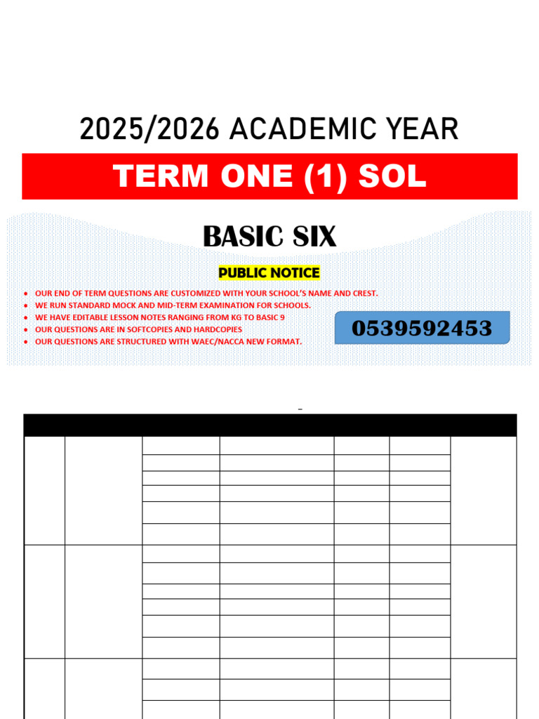 Basic 6 Term 1 Learning Scheme 2025 | PDF | God | Word